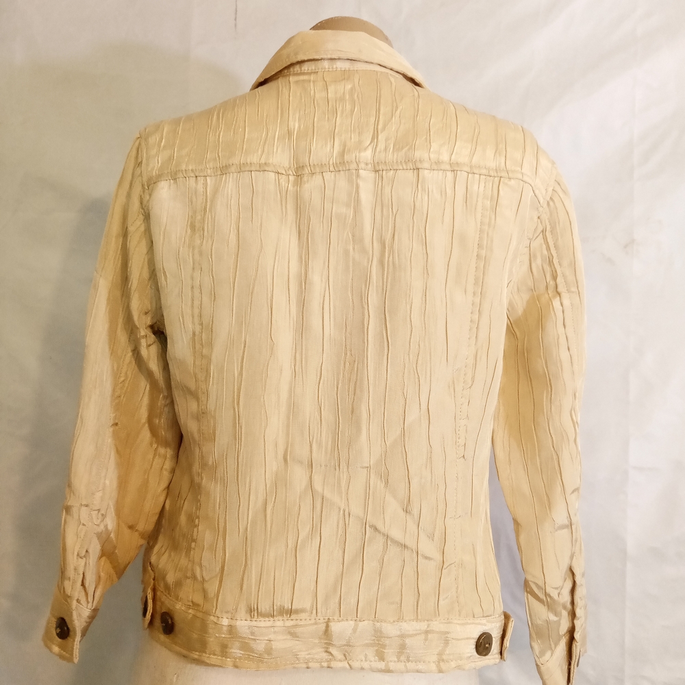 Vintage Ruby Rd. Light Cream Button-Front Jean Jacket - Picture 3 of 5